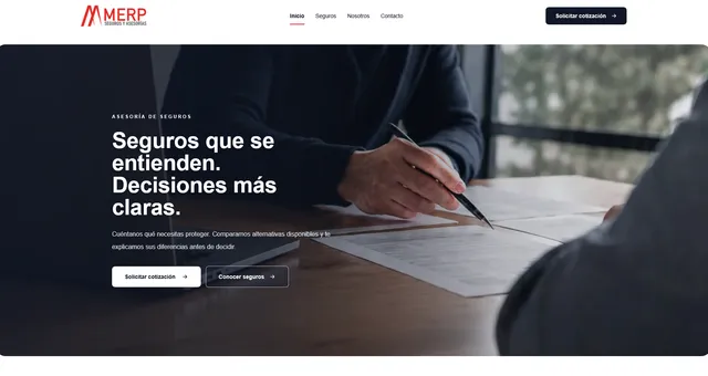 Imágen de sitio web de Merp.