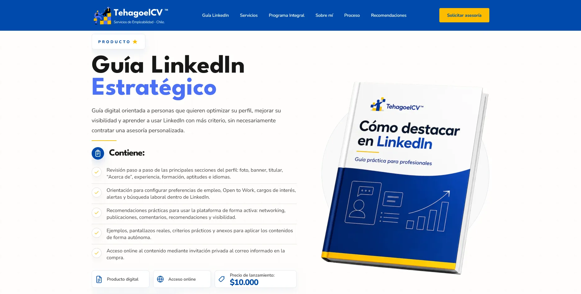 Sección de la guía LinkedIn Estratégico de TehagoelCV